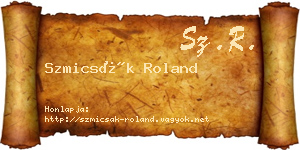 Szmicsák Roland névjegykártya